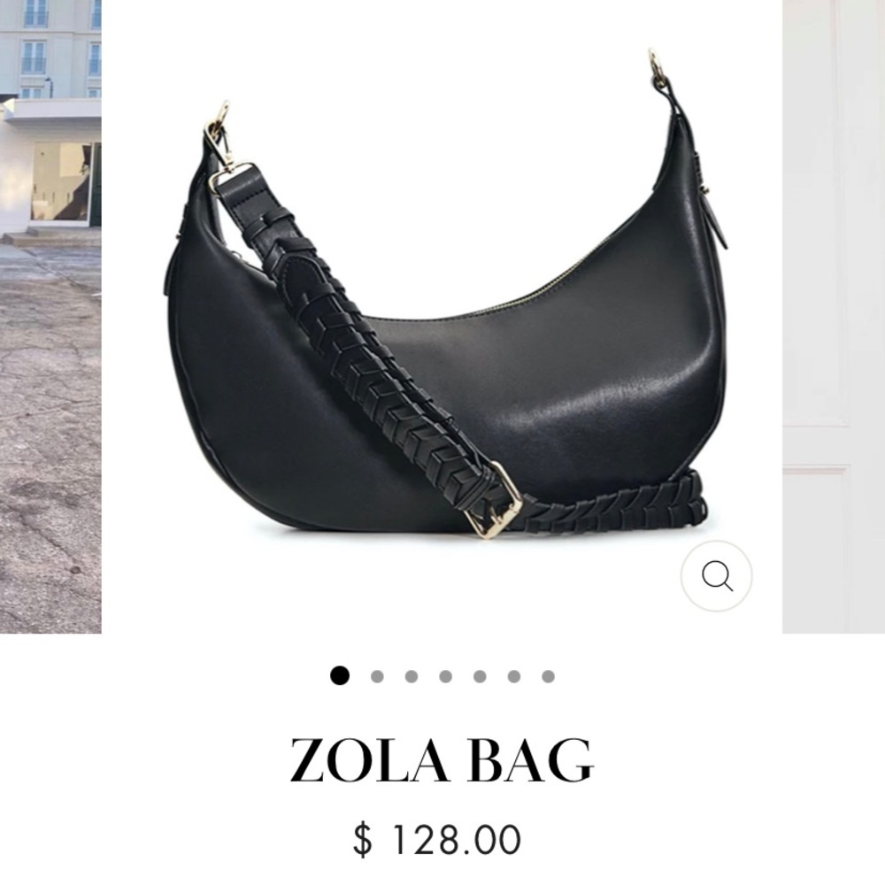 Black vegan leather crossbody bag
